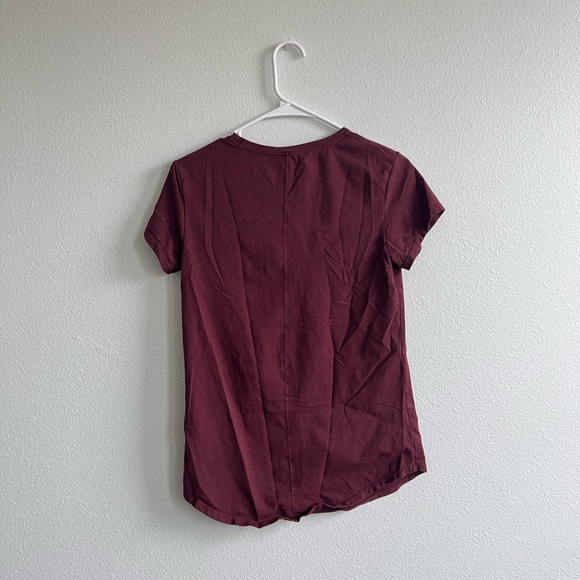 Maroon Pocket Scoop T-Shirt - Picture 5 of 5